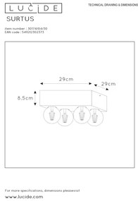 Plafonieră SURTUS 4xE27/60W/230V Lucide 30174/04/30