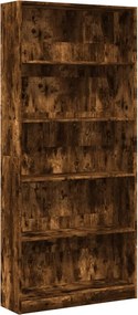 vidaXL Bibliotecă, stejar fumuriu, 80x24x176 cm, lemn prelucrat