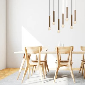 Candelabru suspendat cu cablu TEMPO 7xE27/40W/230V, auriu