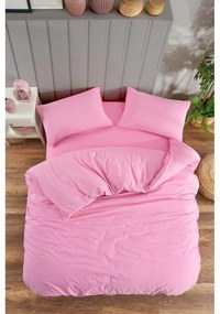 Lenjerie de pat roz pentru pat dublu, extinsă cu cearceaf inclus, cu 4 piese 200x220 cm Classic – Mila Home