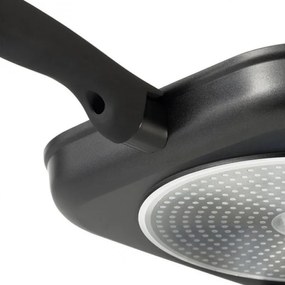 Tigaie grill Royalty Line FGN24, 24 cm, Finisaj marmura, Inductie, Negru