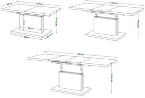 Mazzoni ASTON Nuc Elegant - MĂSUȚĂ EXTENSIBILĂ MODERNĂ MĂSUȚĂ DE CAFEA