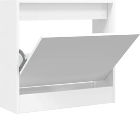 vidaXL Pantofar, alb, 60x21x57 cm, lemn prelucrat