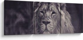 Tablou cu leu (cu ceas) (90x30 cm)