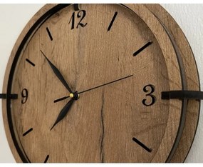 Li-Go 23628/DUB3 - Ceas de perete LED/1xAA Ø 32 cm stejar deschis/rotund