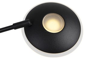 Lampă de podea neagră cu braț de citit incluzând LED și port USB - Sevilla