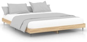 832240 vidaXL Cadru de pat, stejar sonoma, 150x200 cm, lemn prelucrat