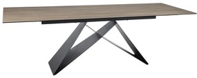 Masa extensibila Westin Ceramic SABBIA maro deschis/negru mat L160-240 cm