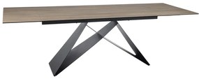 Masa extensibila Westin Ceramic SABBIA maro deschis/negru mat L160-240 cm
