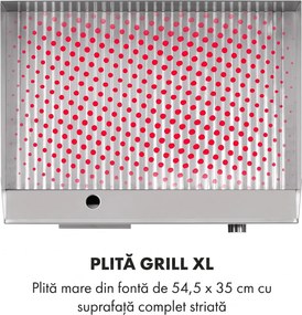 Klarstein Grillmeile 3000R, grătarul electric, 3000 W, placă de grill, 54,5 x 35 cm, striat