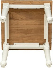Masa fixa, L 70 70 H78 cm, culoare natur alb antic, Lemn Masiv