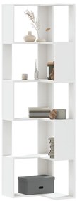 vidaXL Bibliotecă 5 niveluri alb 50x50x179cm lemn prelucrat