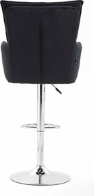 HR250W Scaun Catifea Neagră Bază Cromata