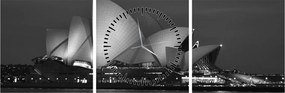 Tablou cu Opera din Sydney (cu ceas) (90x30 cm)