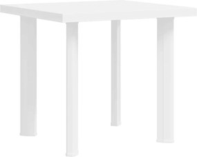 vidaXL Masă de grădină, alb, 80 x 75 x 72 cm, plastic