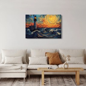 Tablou - Far în valuri (90x60 cm)