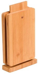 Suport cu 4 plăci de tăiat Kesper 50275-71 dinbambus, 15 x 5 x 26 cm