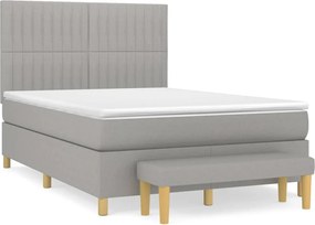 vidaXL Pat continental, gri deschis, 140x200 cm, material textil