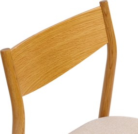 MAZZONI EXPORT CAMELIA Bej Deschis/cadru Stejar Natural - SCAUN DIN LEMN TAPIȚAT PENTRU LIVING SUFRAGERIE BUCĂTĂRIE MODERN CLASSIC