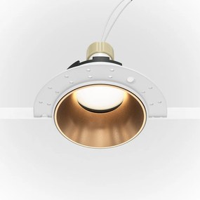 Spot incastrabil design tehnic Share alb, auriu mat 10,2cm