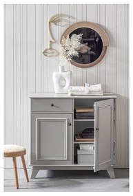 Comodă pentru copii gri deschis joasă din lemn de pin 98x93 cm Lily – WOOOD