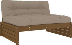 vidaXL Canapea de mijloc, 120x80 cm, maro miere, lemn masiv de pin