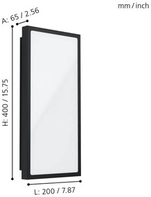 Aplică LED de exterior CASAZZA LED/16W/230V IP44 Eglo 99533