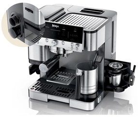 Espressor automat 3in1 Ninja Luxe Café Premier ES601EU, 1650W, 15 bar, 2 litri, Barista Assist, 4 moduri, 3 setari de temperatura, Inox/Negru