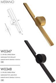 Aplica LED ambientala stil minimalist Merano II aurie