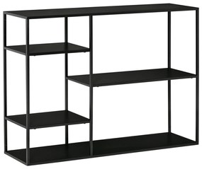 HOMCOM Etajeră cu 5 rafturi deschise, cadru metalic, pentru bucătărie sau sufragerie, negru, 120x35x87,5 cm | Aosom Romania