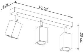 Spot KEKE 3xGU10/40W/230V stejar Sollux SL.1037
