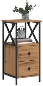 vidaXL Noptiere 2 buc. stejar artizanal, 34x35,5x70 cm, lemn prelucrat