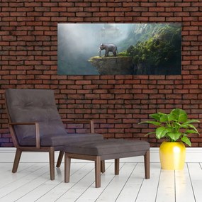 Tablou - Elefant în vârful Taj Mahalului (120x50 cm)