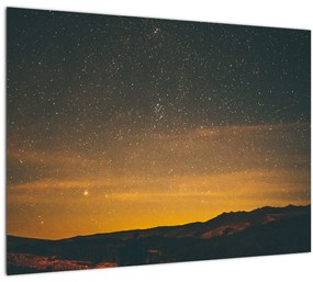 Tablou pe sticlă cu cerul înstelat (70x50 cm)
