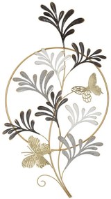 Decoratiune de perete auriu / gri din metal, 50,2 x 5,1 x 92 cm, Lixy Mauro Ferreti