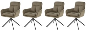 Set 4 scaune rotative K536 stofa olive
