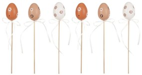 Ouă artificiale de Paște pictate maro, 6 buc