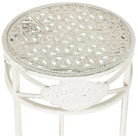 Masuta Khora din metal alb 60 cm