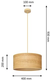 Lustră pe cablu ALBA 1xE27/15W/230V d. 40 cm maro