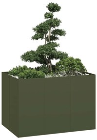 vidaXL Jardinieră, verde măsliniu, 120x80x80 cm, oțel