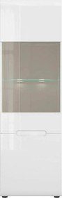 Vitrina AZTECA TRIO REG1W1D-19-6, alb, PAL/sticla securizata, 60x41x19