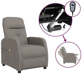 3073614 vidaXL Fotoliu de masaj electric rabatabil, gri taupe, textil