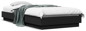 839603 vidaXL Cadru de pat, negru, 90x200 cm, lemn prelucrat