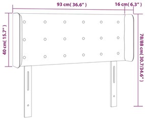 Tablie de pat cu aripioare gri 93x16x78 88 cm piele ecologica 1, Gri, 93 x 16 x 78 88 cm