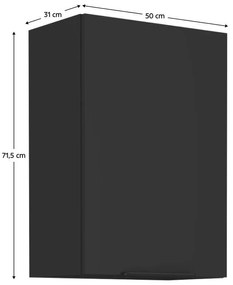 Dulap de bucătărie superior Sobera 50 G 72 1F (negru). 1097006