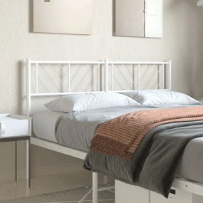 vidaXL Tăblie de pat metalică, alb, 140 cm