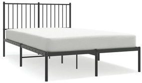 350861 vidaXL Cadru de pat metalic cu tăblie, negru, 120x190 cm