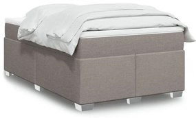 vidaXL Pat box spring cu saltea, gri taupe, 120x200 cm, textil