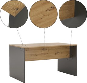 Masă de birou, grafit/stejar artisan, RIOMA NEW TYP 16