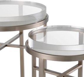 Set de 2 Masute LUX, Otel Periat, Sticla, Hoxton